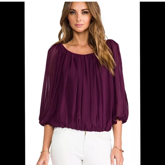 ALICE + OLIVIA | Alta Peasant Silk Blouse - Picture 2 of 6